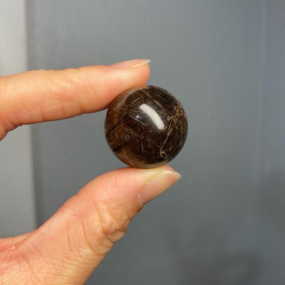 RED COPPER RUTILE WITH LODALITE SPHERE